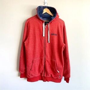 BURTON Reversible Full Zip Sweatshirt Hoodie Mens Size L